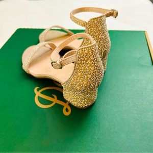 Davids Bridal Wedding Shoes Rose Gold Glitter Beats Size 5.5